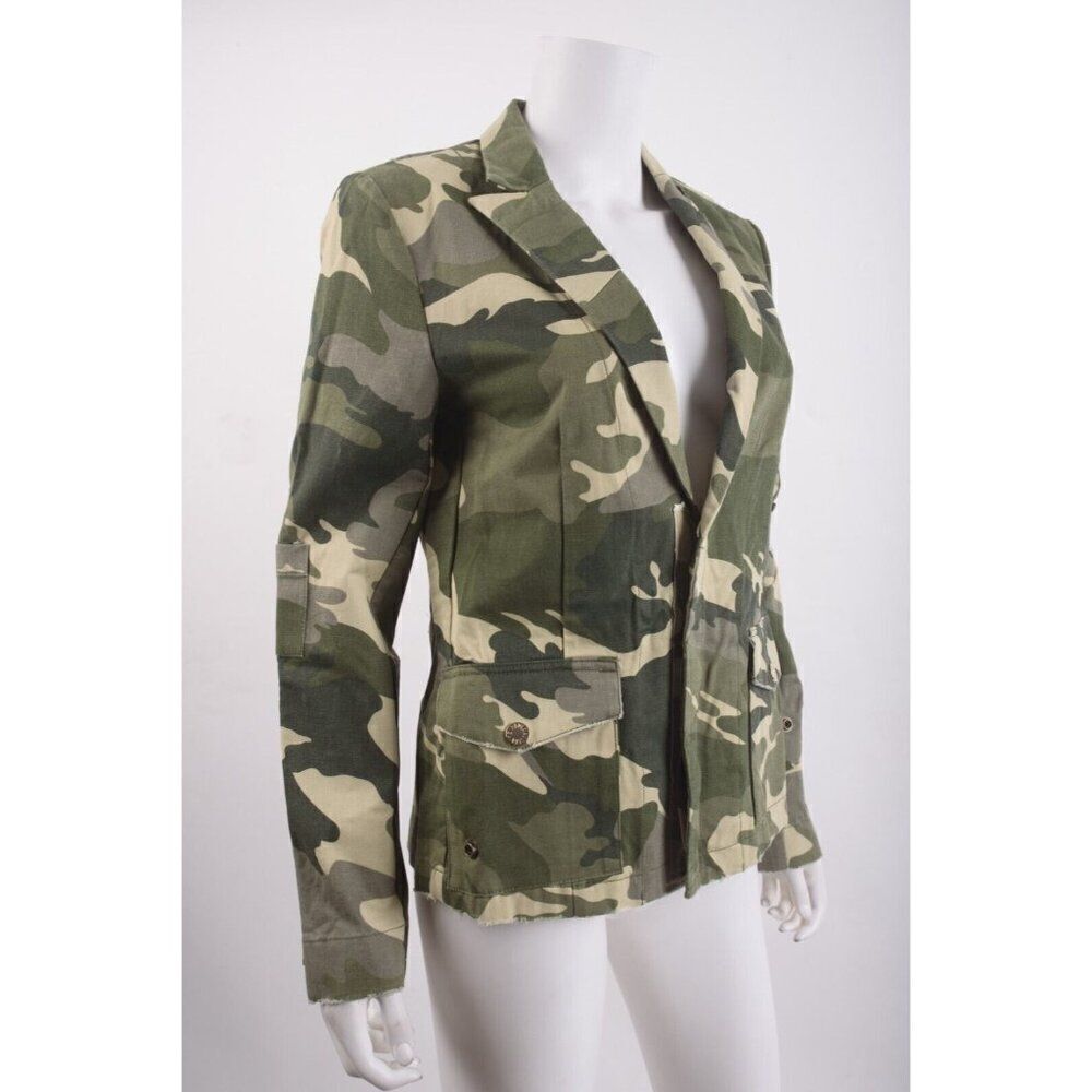 Zadig & Voltaire Womans Virginia Camo Blazer Jacket S Green Kaki Camouflage NWT - Picture 3 of 7
